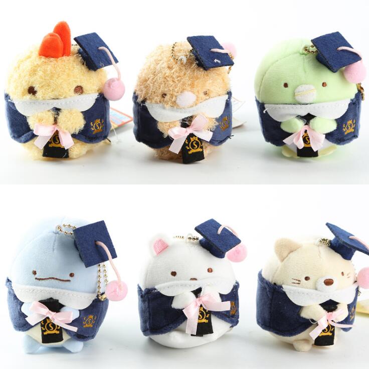 Graduation Plush Pendant, 8–9cm Kawaii Bag Charm Gift