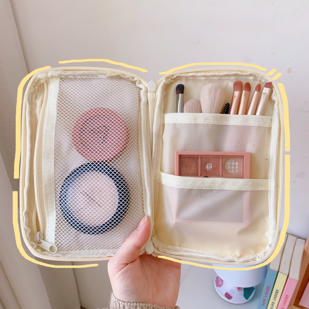 Large Japanese Pencil Case with Compartments for School