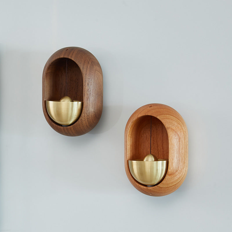 Japanese Walnut Wall Bell for Calm Entryway Home Decor