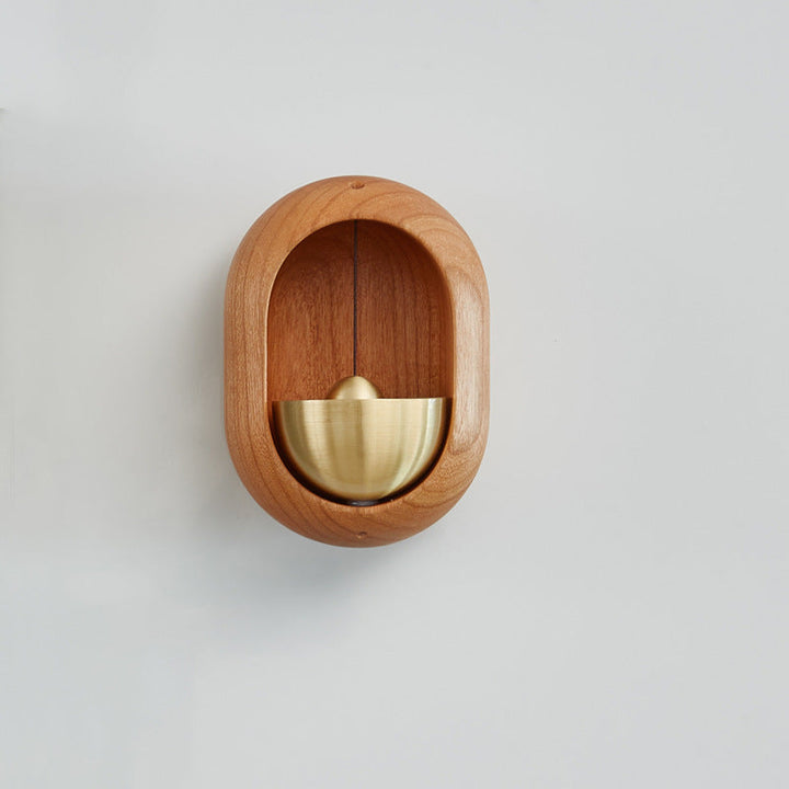 Japanese Walnut Wall Bell for Calm Entryway Home Decor
