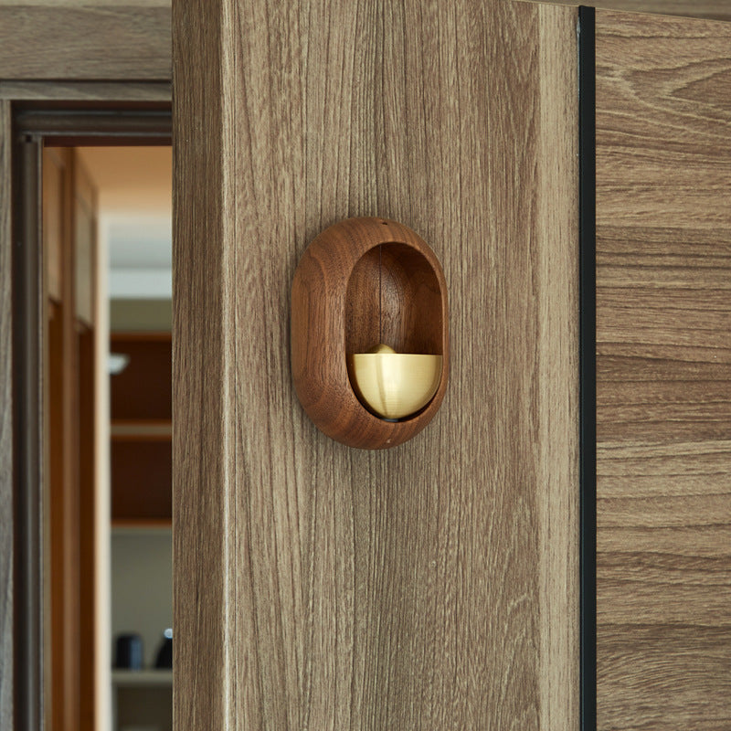 Japanese Walnut Wall Bell for Calm Entryway Home Decor