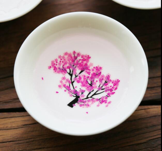 Cherry Blossom Sake Cup That Reveals Blossoms When Cold