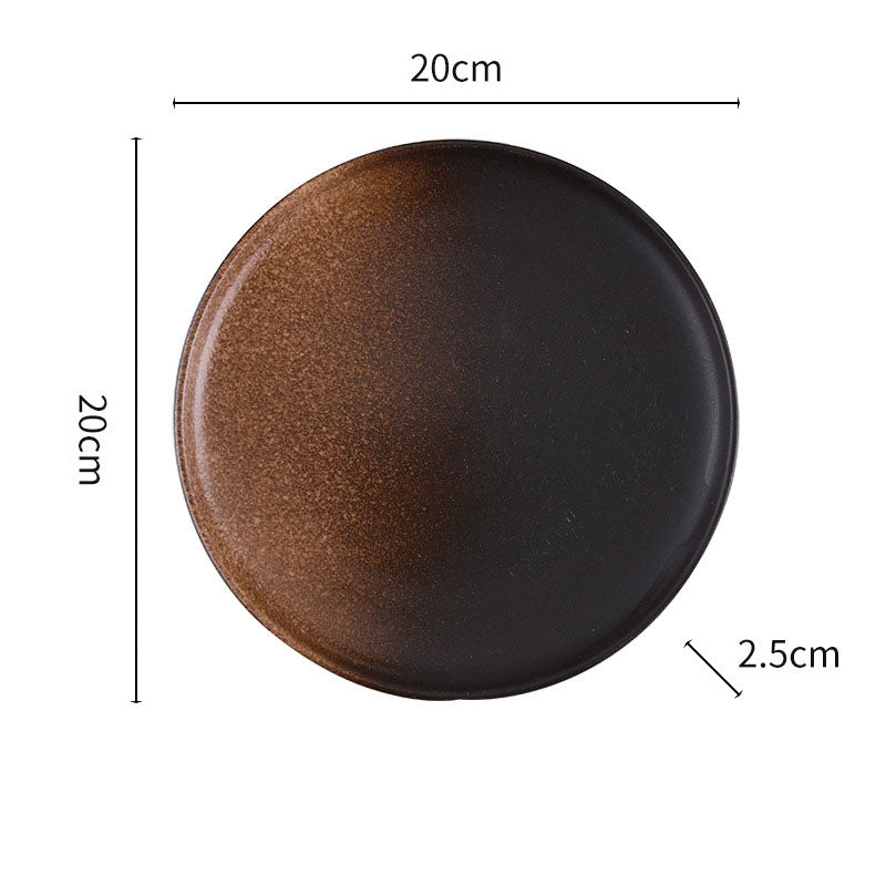 Japanese Speckled Ceramic Dinner Plate for Home Plating