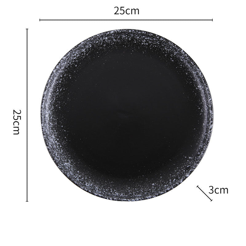 Japanese Speckled Ceramic Dinner Plate for Home Plating