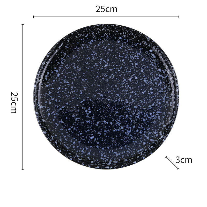 Japanese Speckled Ceramic Dinner Plate for Home Plating