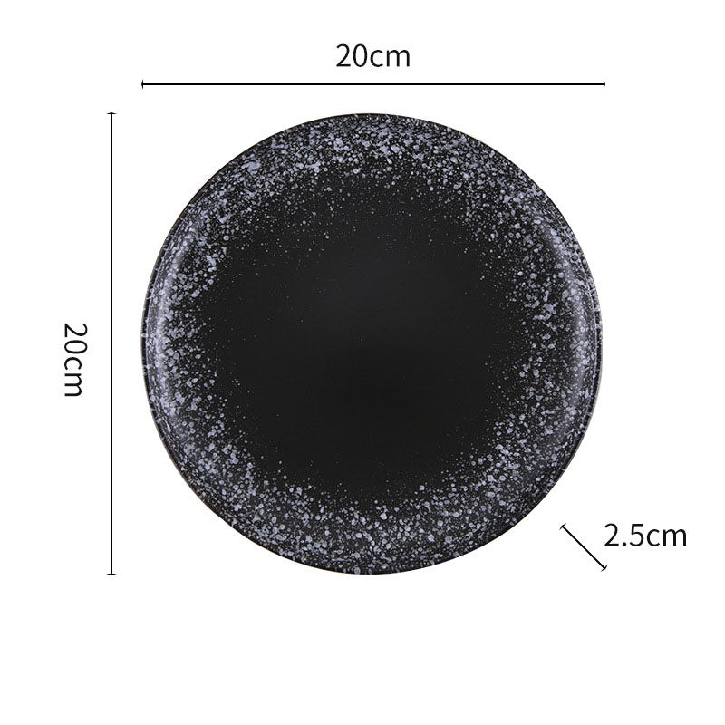 Japanese Speckled Ceramic Dinner Plate for Home Plating