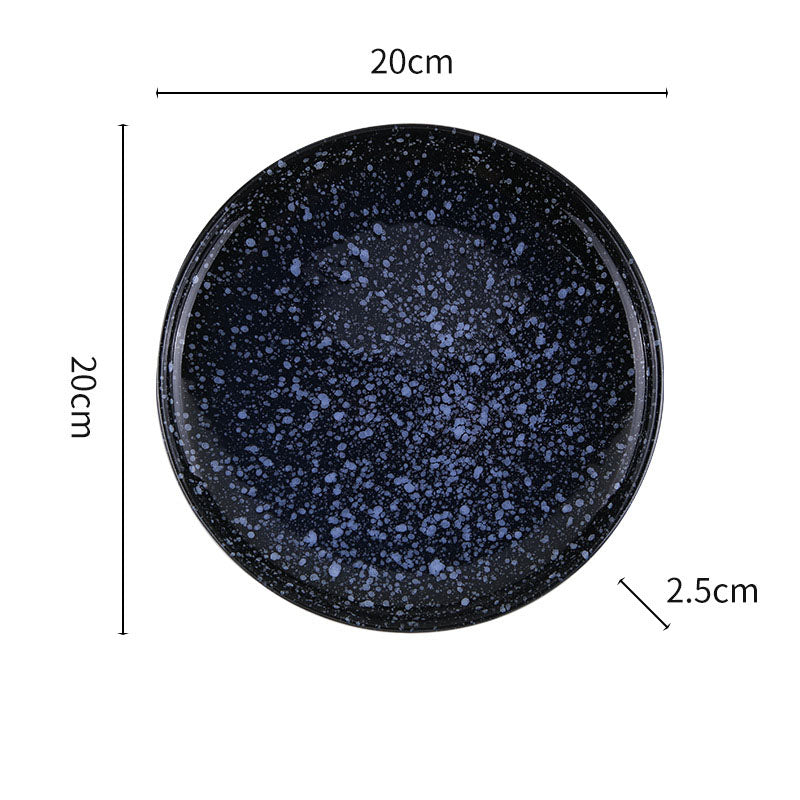 Japanese Speckled Ceramic Dinner Plate for Home Plating