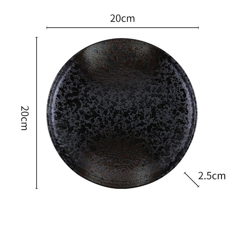 Japanese Speckled Ceramic Dinner Plate for Home Plating