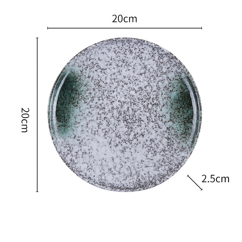 Japanese Speckled Ceramic Dinner Plate for Home Plating