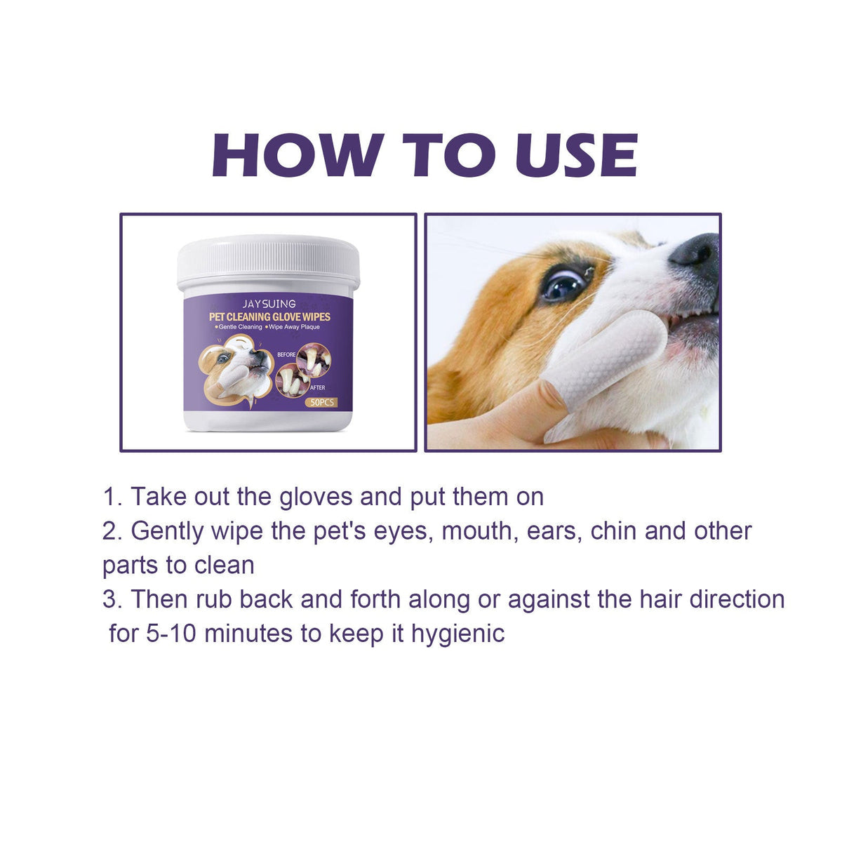 Pet Dental Wipes for Dogs & Cats | Plaque & Gum Care