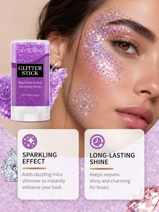Purple Glitter Stick — Face, Body & Hair Shimmer | Jaysuing