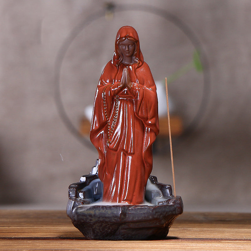Jesus Backflow Incense Burner With Cascading Smoke