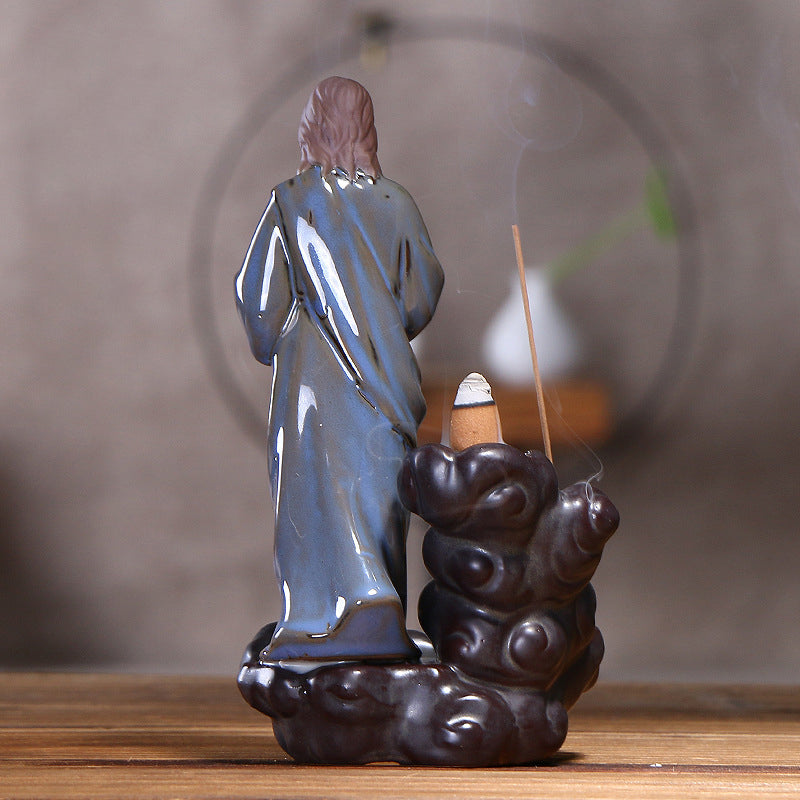 Jesus Backflow Incense Burner With Cascading Smoke