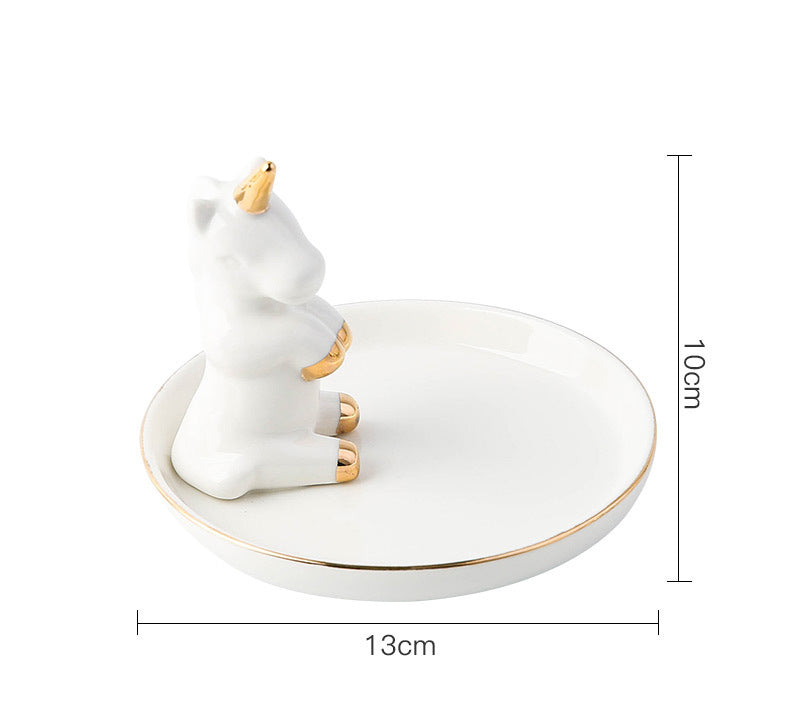 Ceramic Jewelry Stand with Catchall Tray Organizer
