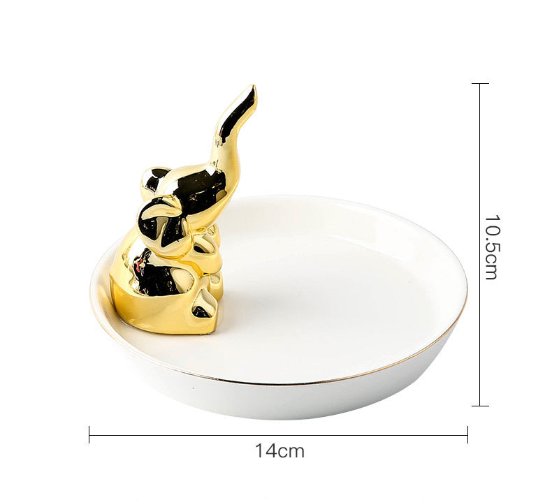 Ceramic Jewelry Stand with Catchall Tray Organizer