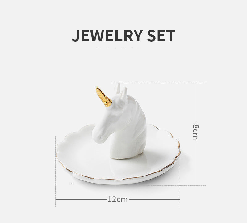 Ceramic Jewelry Stand with Catchall Tray Organizer