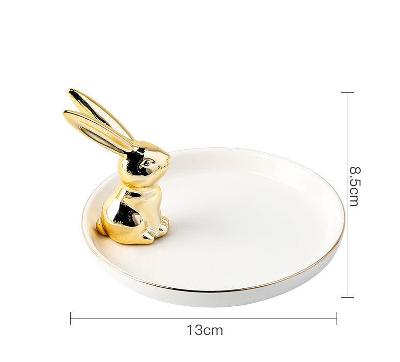 Ceramic Jewelry Stand with Catchall Tray Organizer