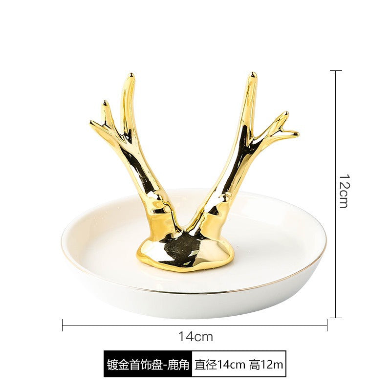Ceramic Jewelry Stand with Catchall Tray Organizer