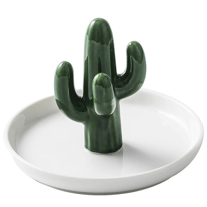 Ceramic Jewelry Stand with Catchall Tray Organizer