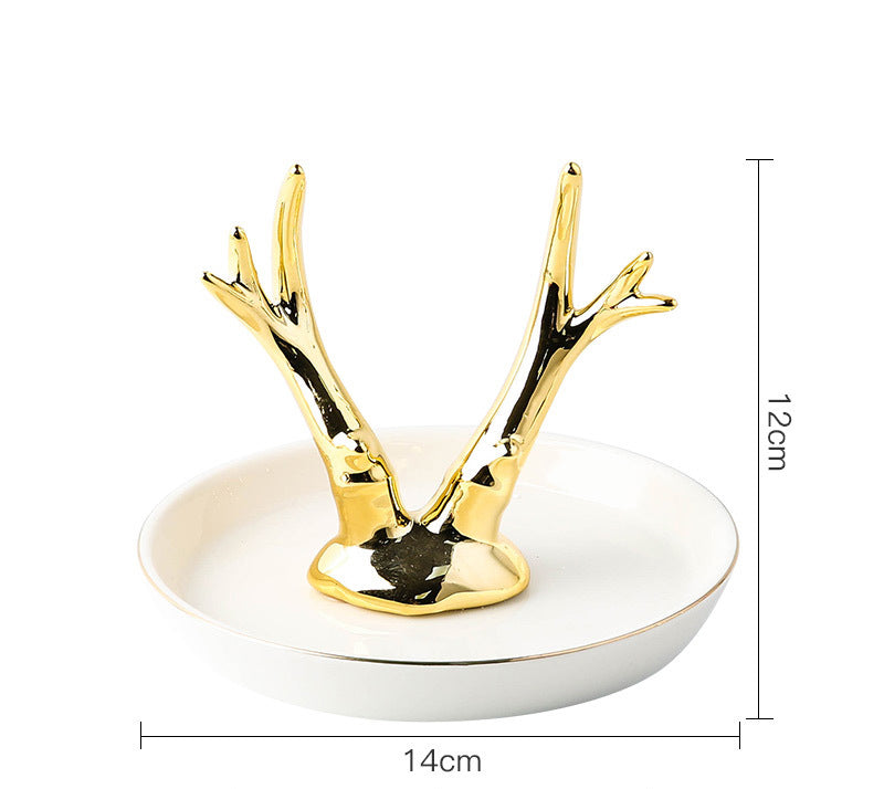 Ceramic Jewelry Stand with Catchall Tray Organizer