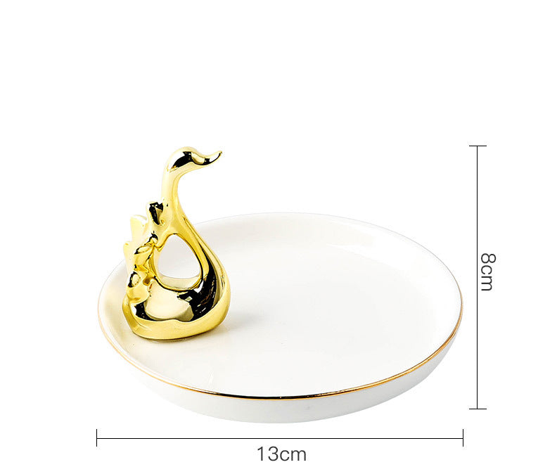 Ceramic Jewelry Stand with Catchall Tray Organizer