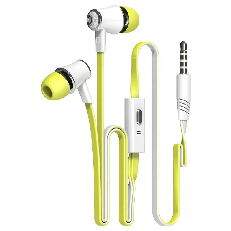 Colorful Wired Earphones with Mic, Tangle-Free Cable