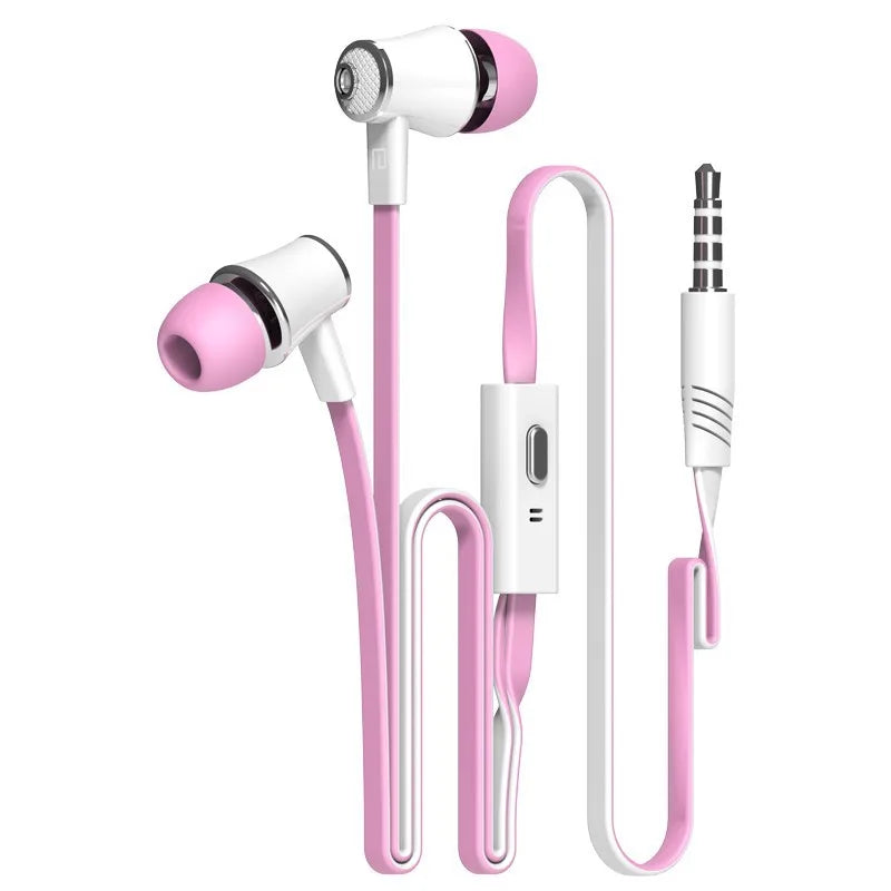 Colorful Wired Earphones with Mic, Tangle-Free Cable
