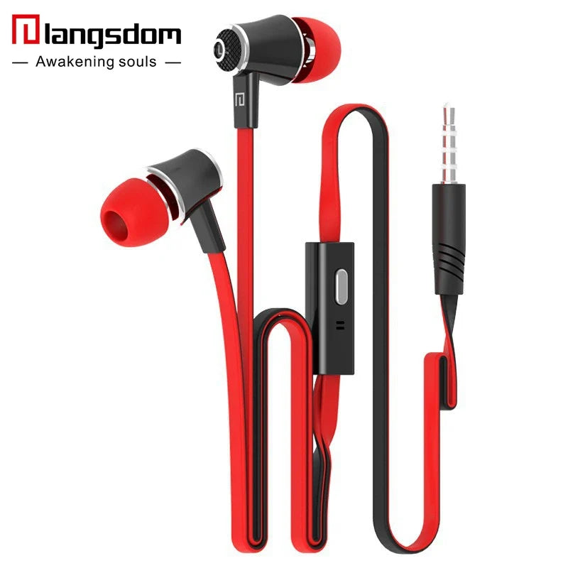 Colorful Wired Earphones with Mic, Tangle-Free Cable