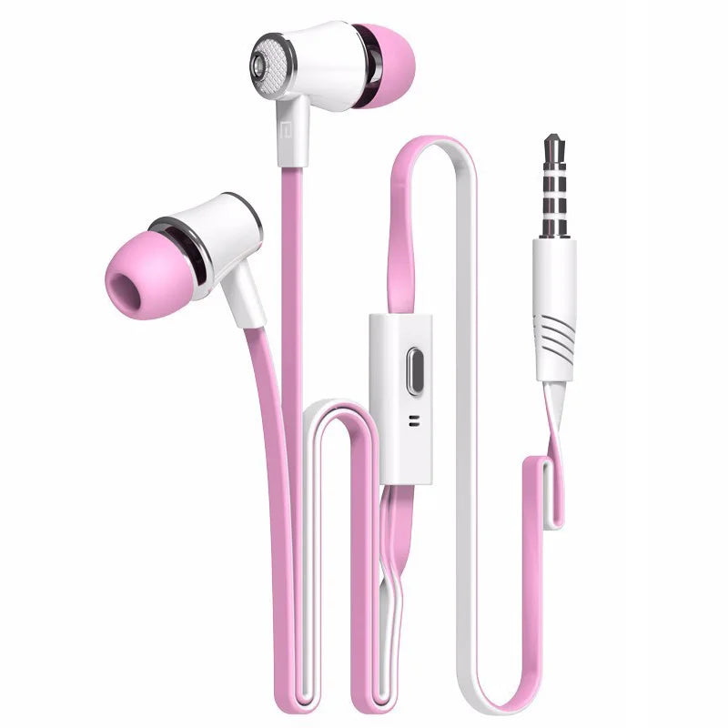 Colorful Wired Earphones with Mic, Tangle-Free Cable