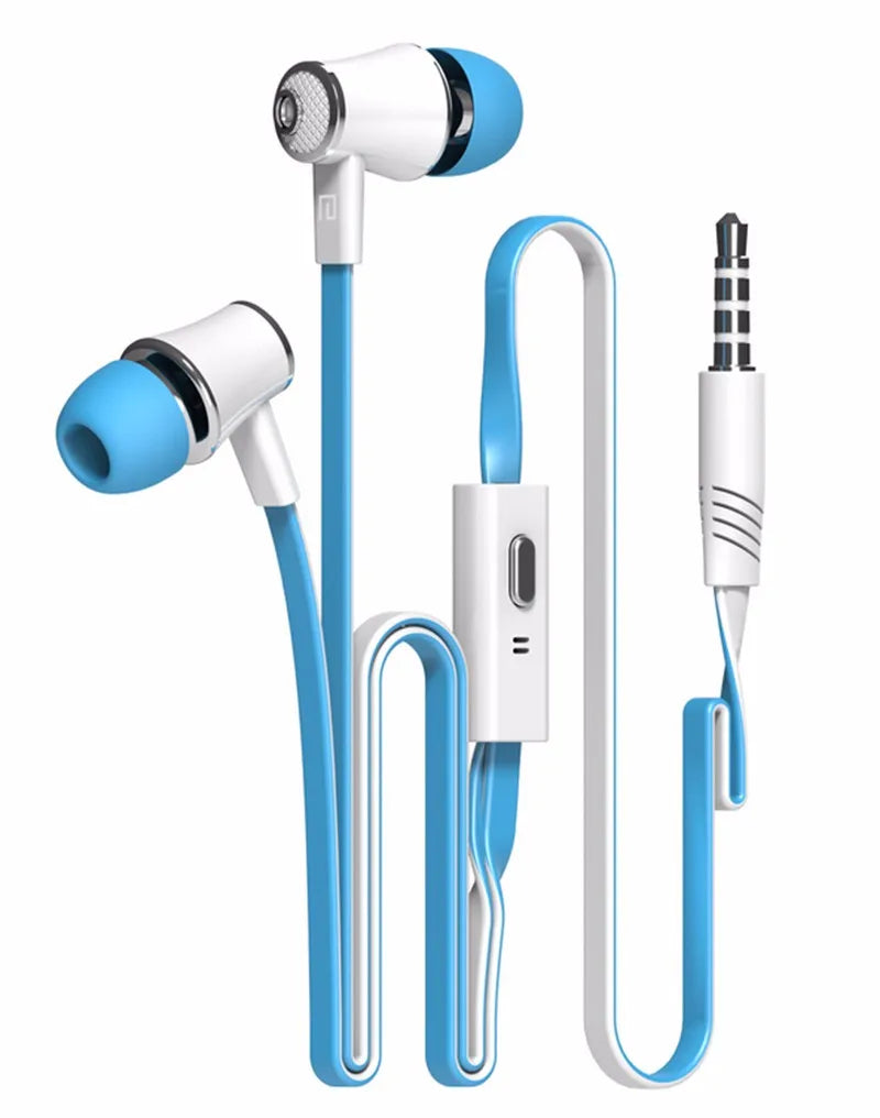 Colorful Wired Earphones with Mic, Tangle-Free Cable