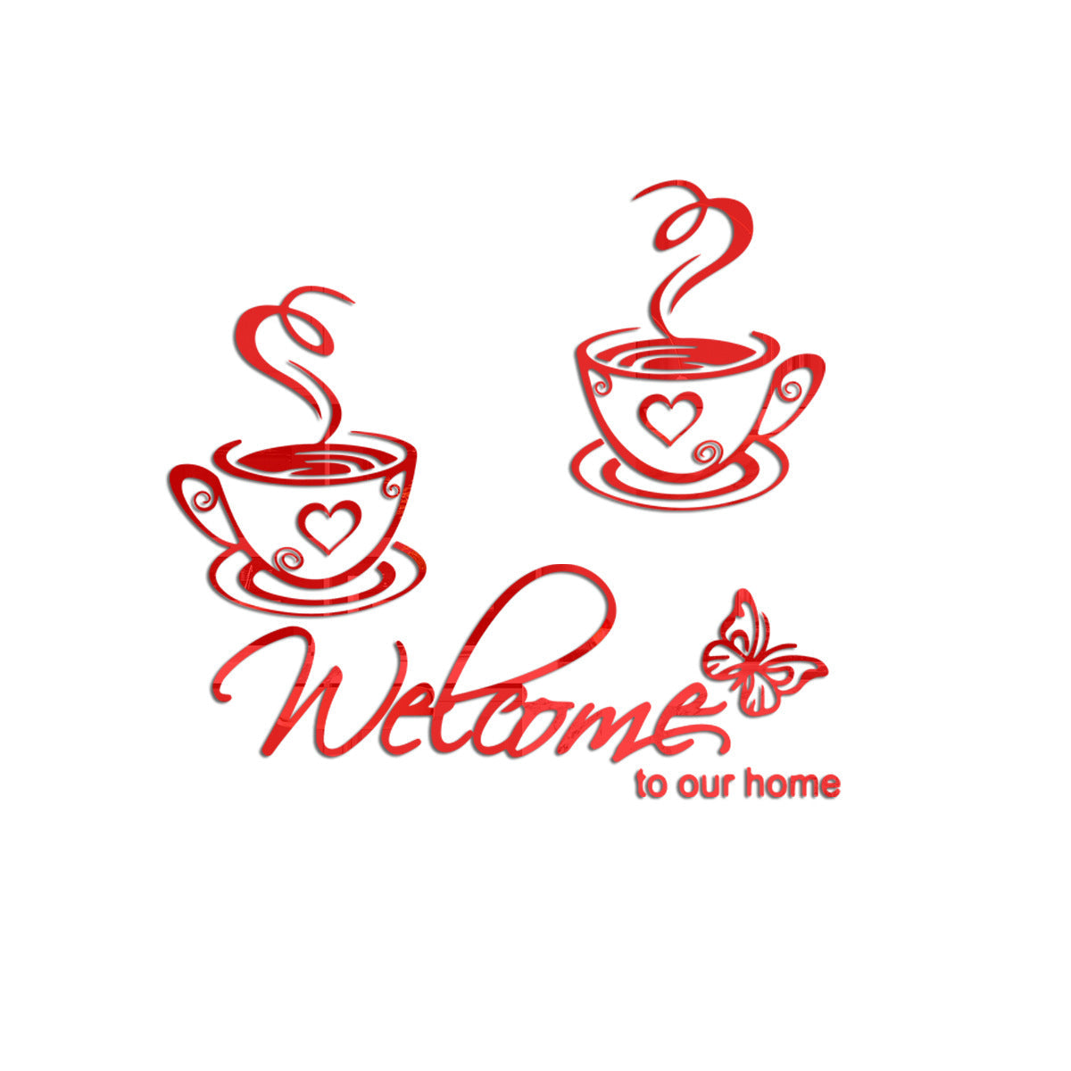 Coffee Mirror Wall Sticker for Elegant Kitchen Decor