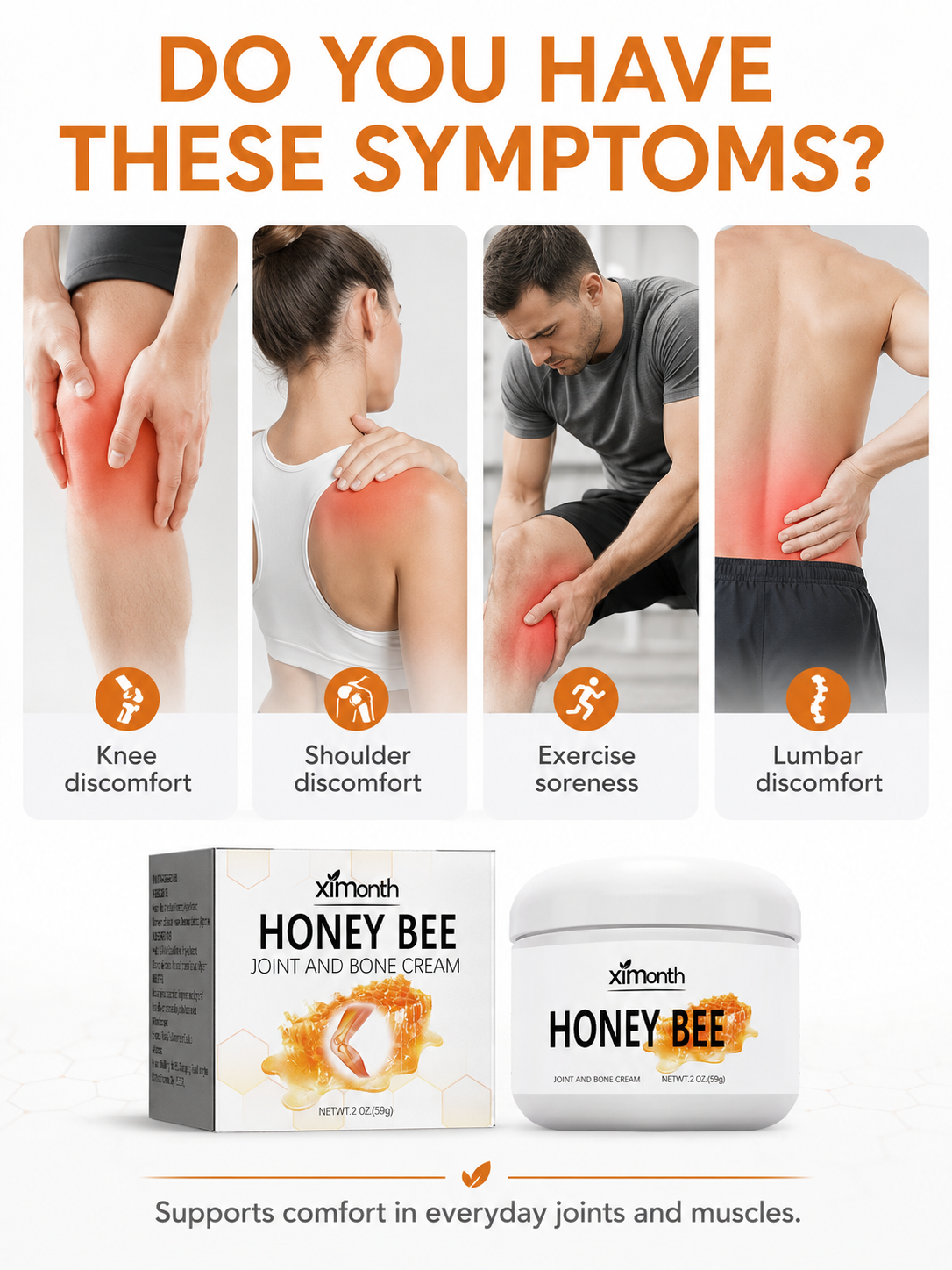 Joint Relief Cream with Honey Bee — Ease Stiff, Aching Joints