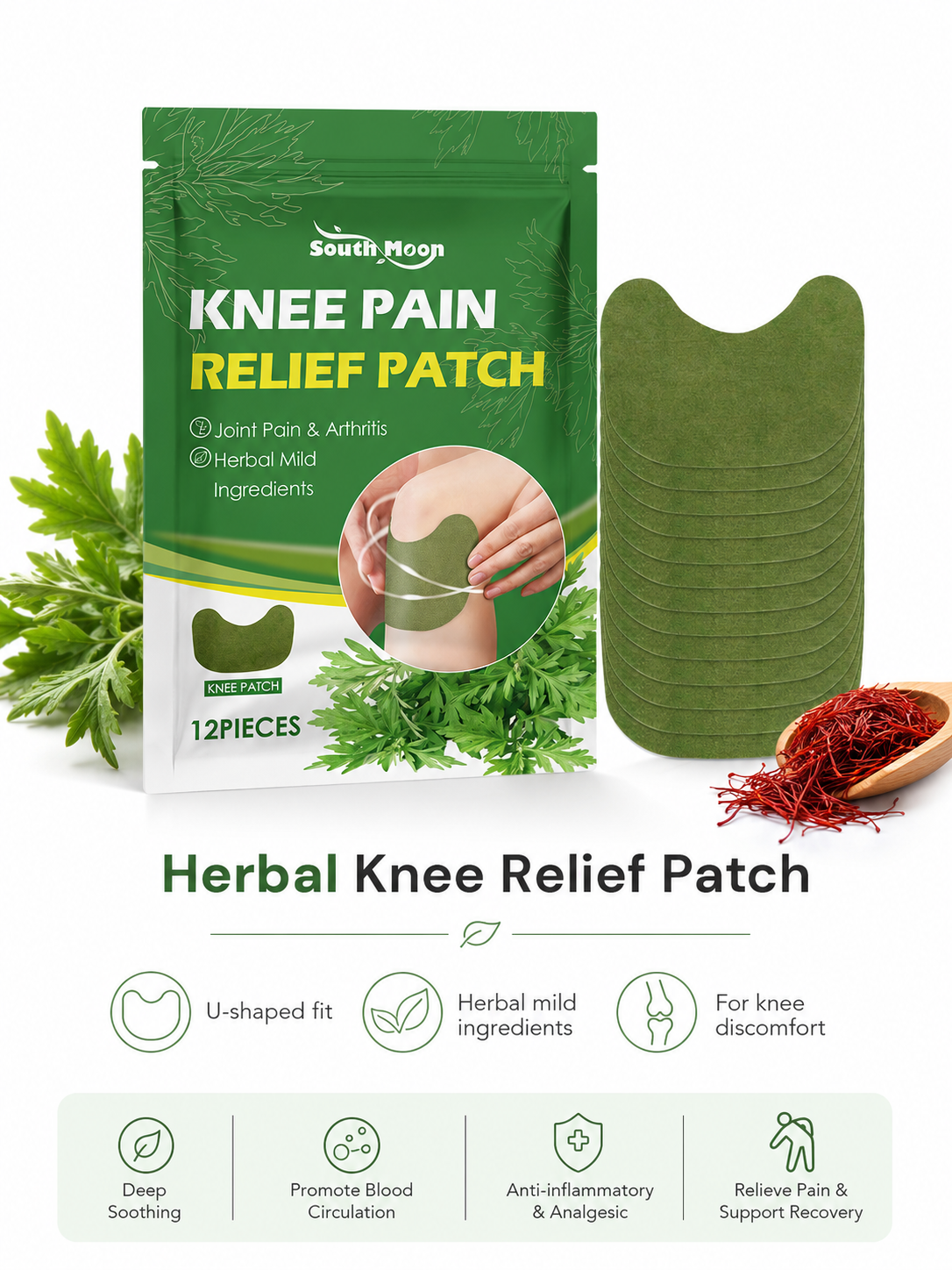 Wormwood Knee Pain Patch – Deep-Soothing Herbal Relief