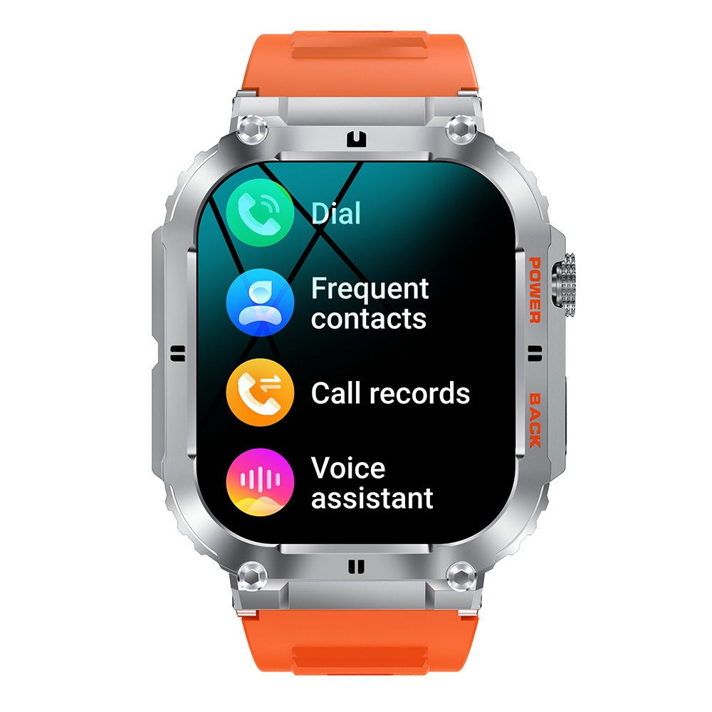 Rugged Square Smartwatch with Heart Rate & Blood Oxygen