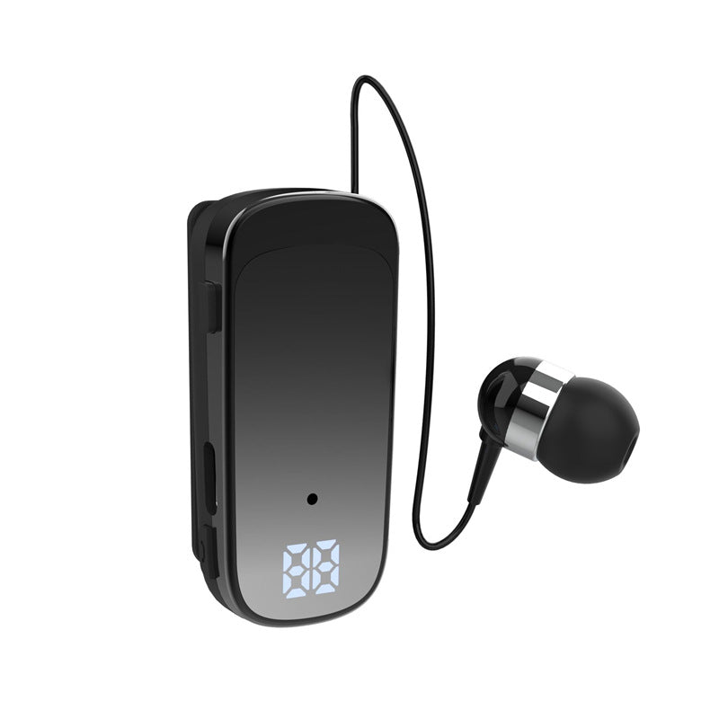 Retractable Clip-On Bluetooth Earphone for Hands-Free Calls