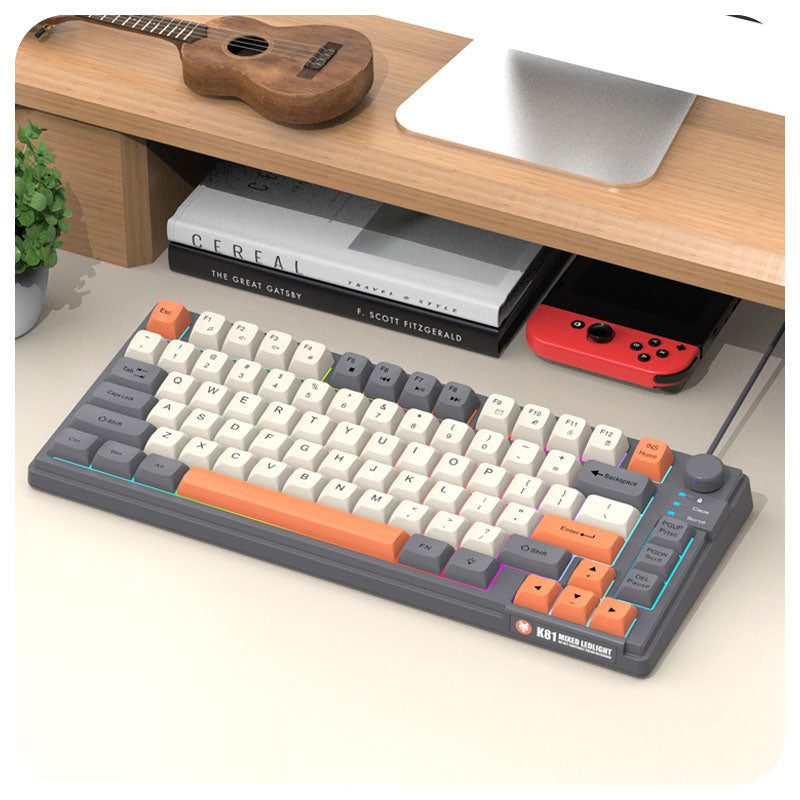 Compact 81-Key RGB Gaming Keyboard with Matching Keycaps