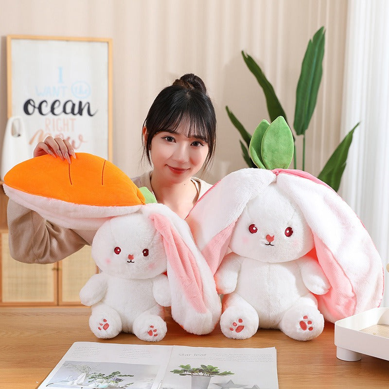 Transforming Fruit Bunny Plush Toy for Cute Cuddles