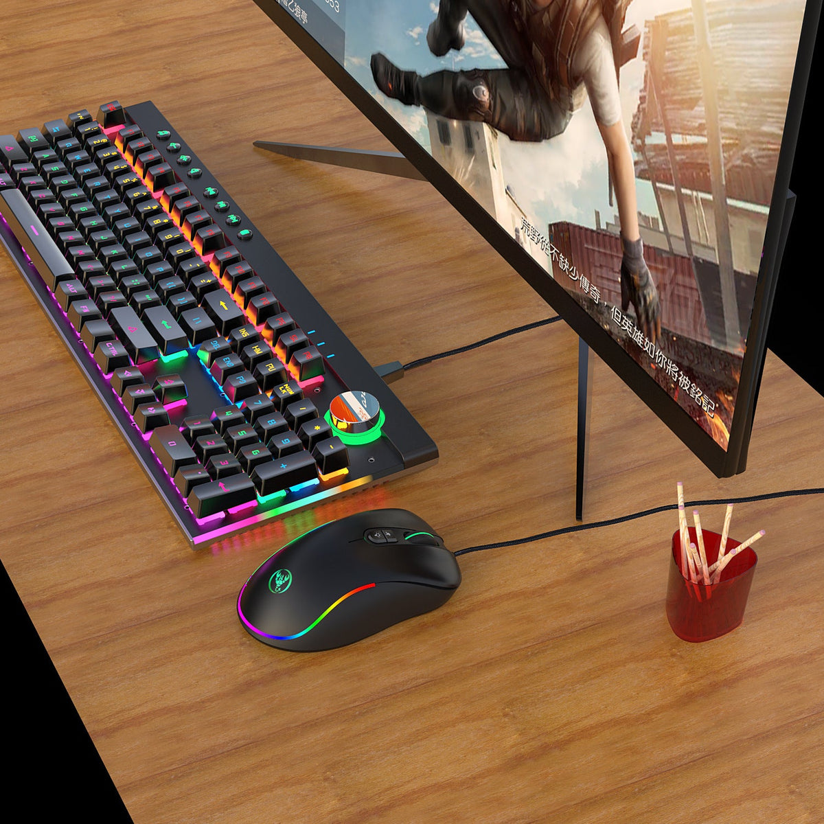 Wired RGB Mechanical Keyboard and Mouse Combo for Gaming