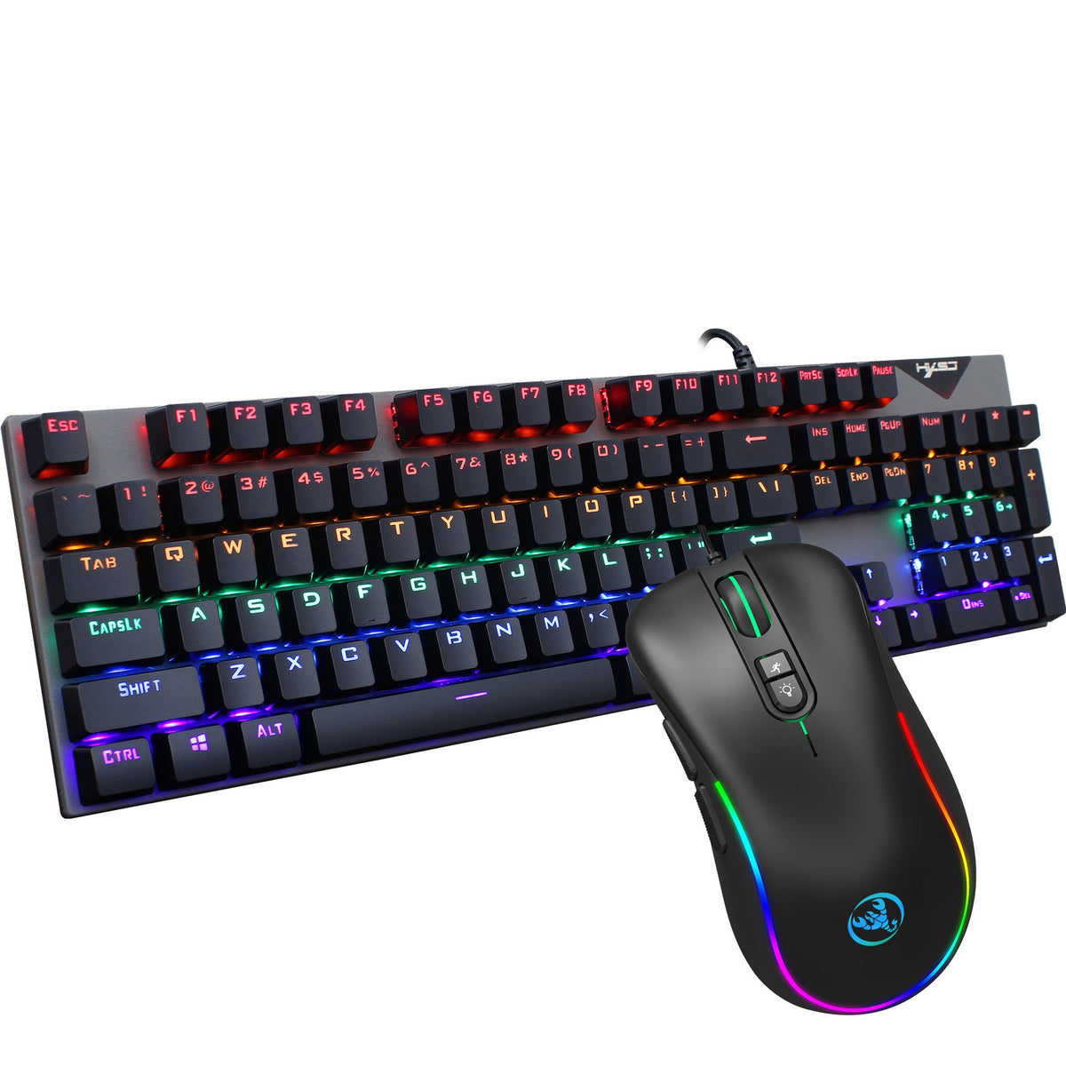 Wired RGB Mechanical Keyboard and Mouse Combo for Gaming