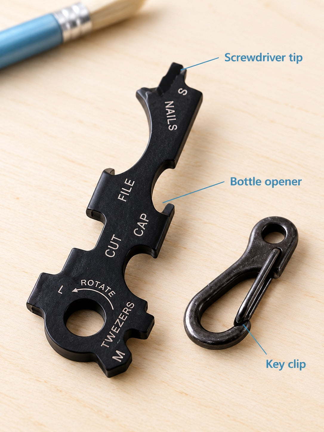 Keyring Multitool 8-in-1 Stainless Steel EDC Keychain