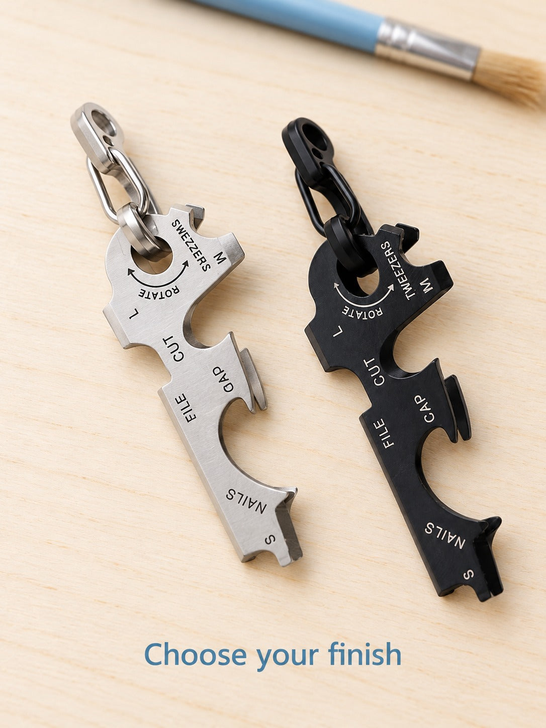 Keyring Multitool 8-in-1 Stainless Steel EDC Keychain