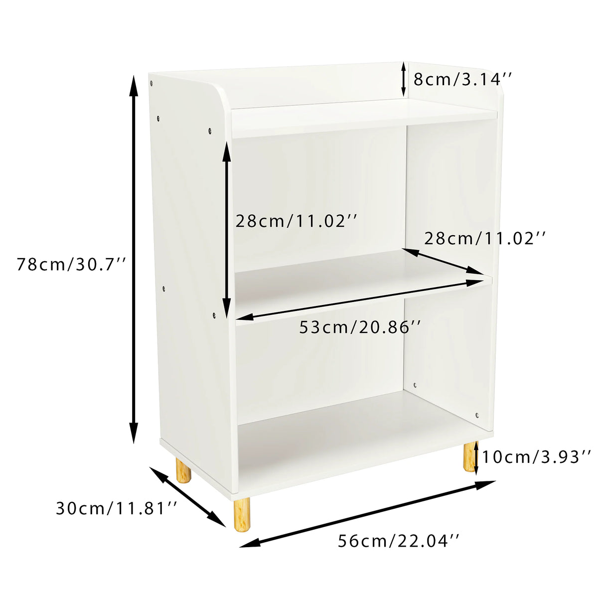 Kids 3-Tier Bookcase for Tidy Books and Toy Display