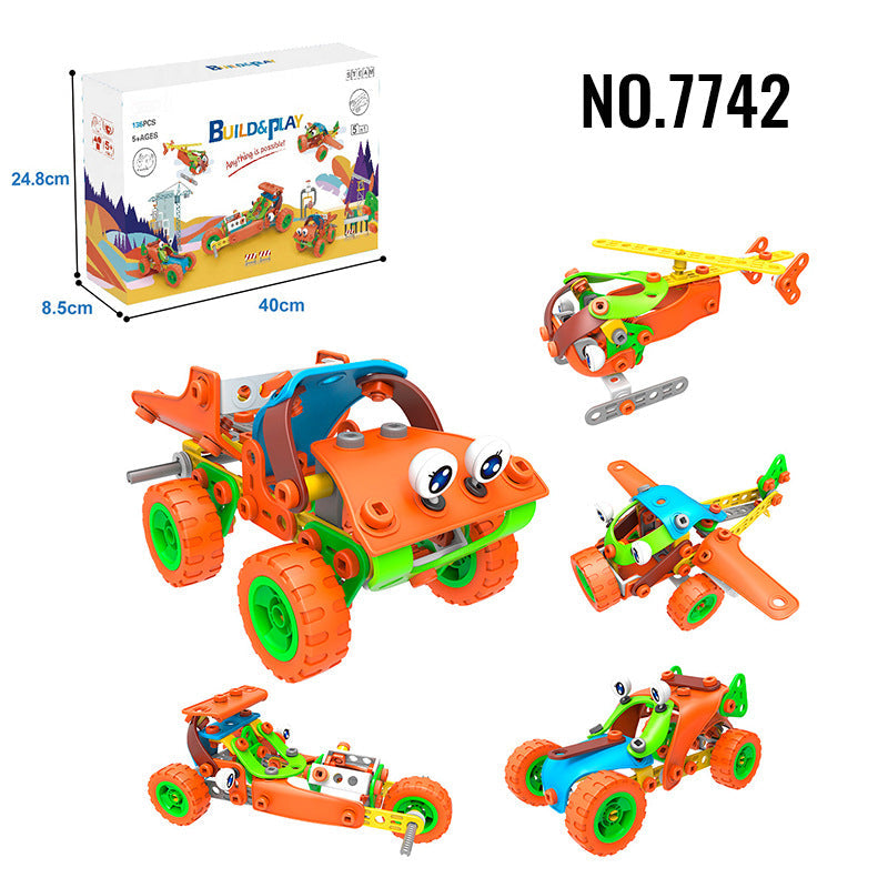 Kids Building Blocks STEM Set for Creative Vehicle Play