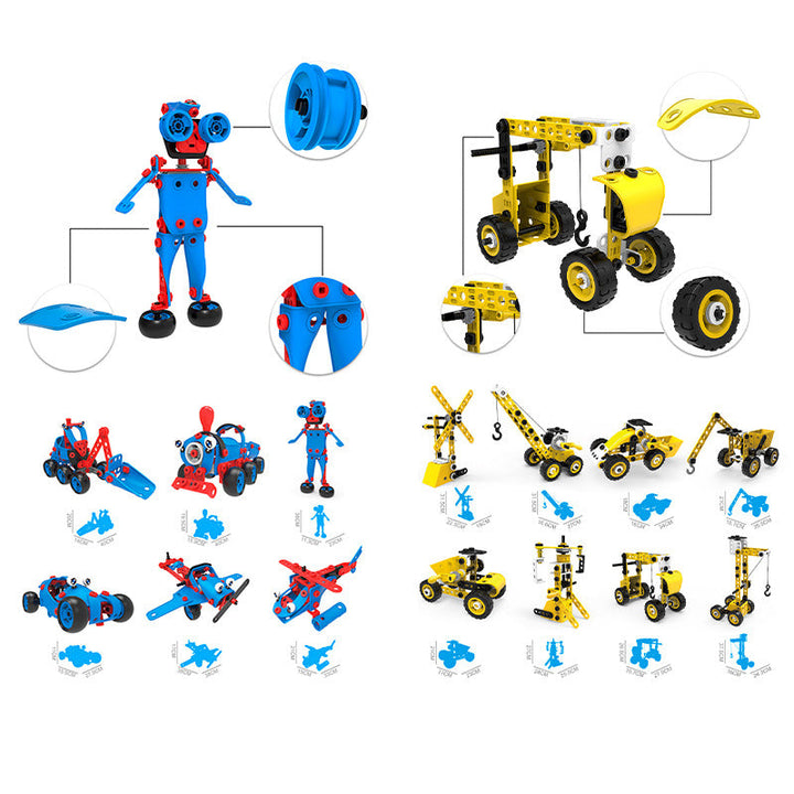 Kids Building Blocks STEM Set for Creative Vehicle Play