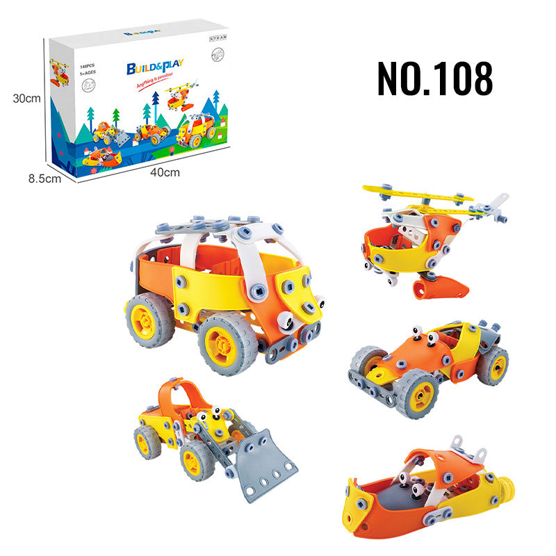 Kids Building Blocks STEM Set for Creative Vehicle Play