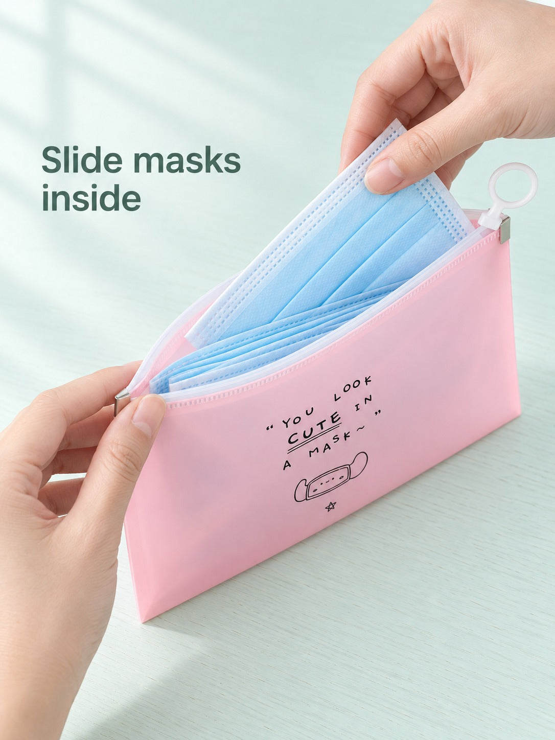 Kids Mask Storage Bag, Waterproof Sealed Zipper Pouch