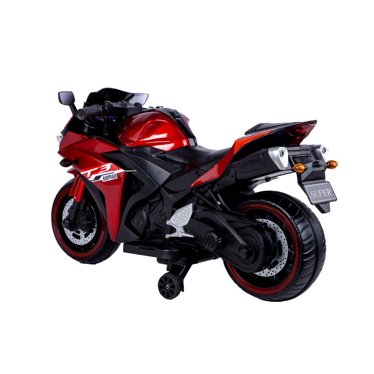 Kids 12V Ride-On Motorcycle With Stable Training Wheels