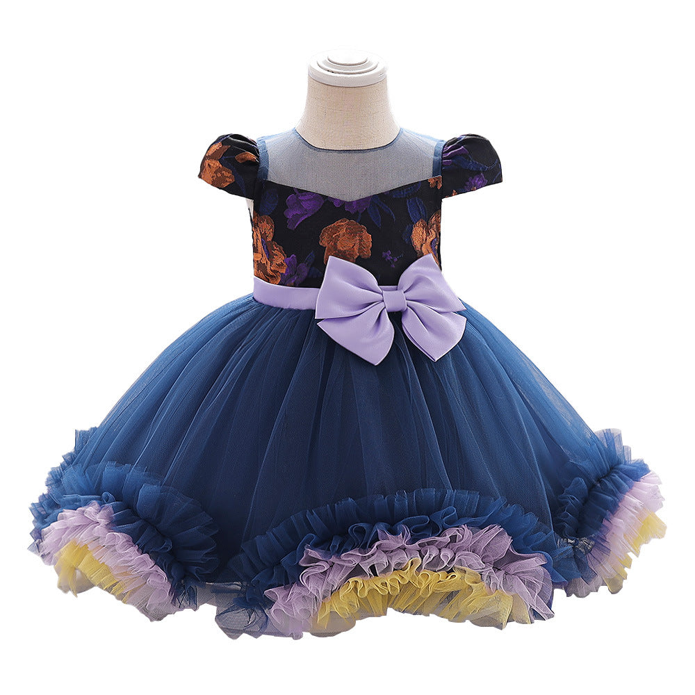 Kids Witch Princess Costume Dress With Colorful Tutu