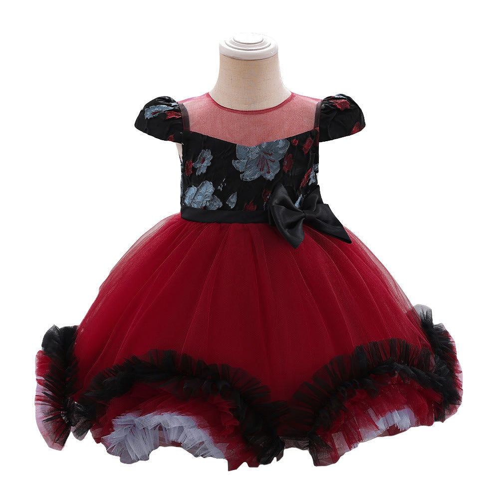 Kids Witch Princess Costume Dress With Colorful Tutu