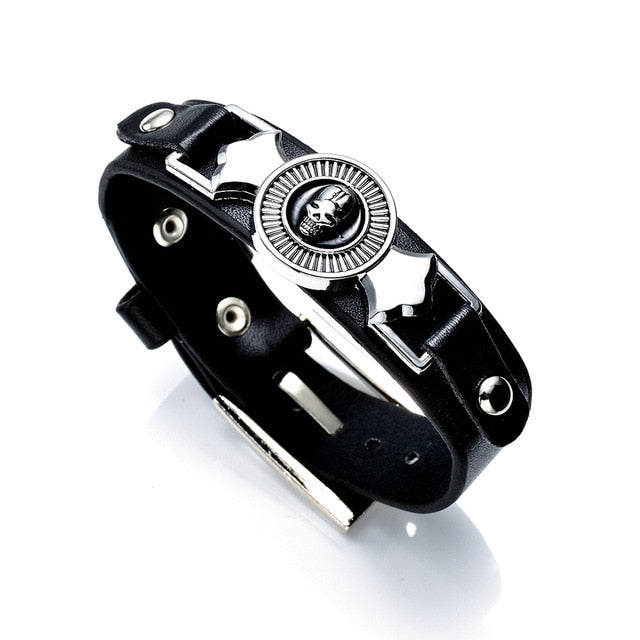Anime Faux-Leather Wristband for Cosplay & Streetwear